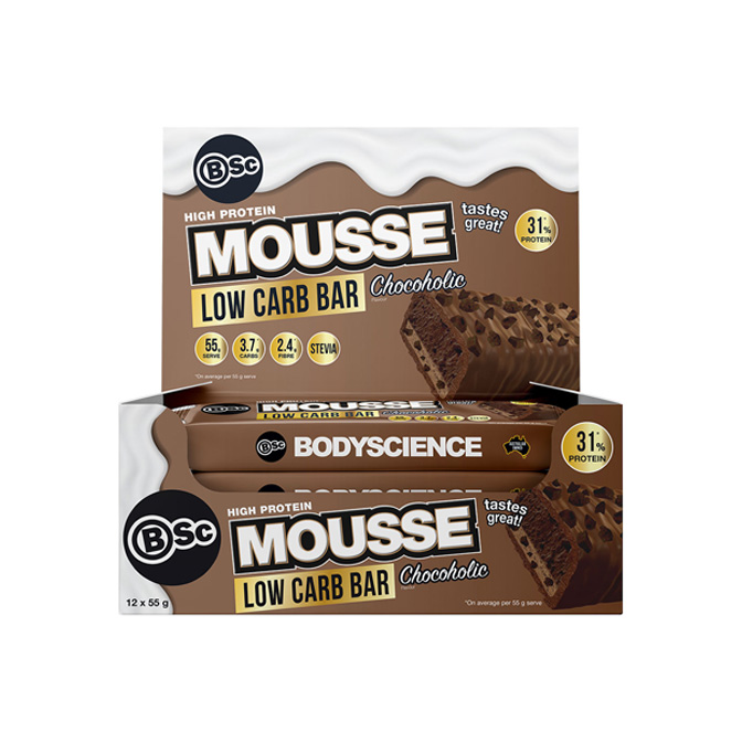 High High Protein Mousse Low Carb Bar 55g – Box of 12 bars by BSC