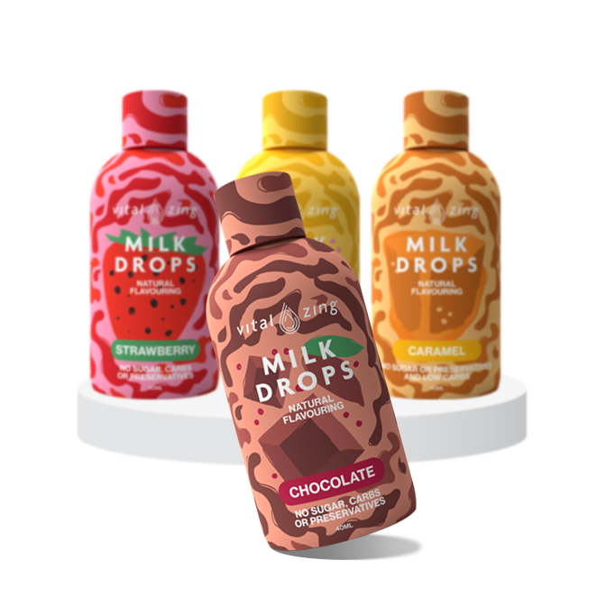 Milk Milk Drops Natural Flavouring 40ml by Vital Zing – Assorted Bundle