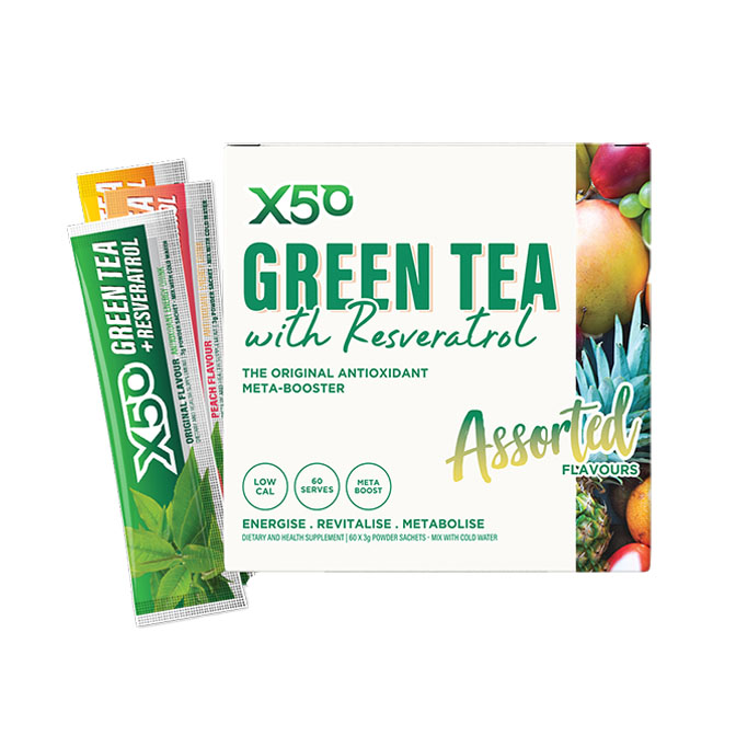 X50 X50 Green Tea + Resveratrol 60 Sachets